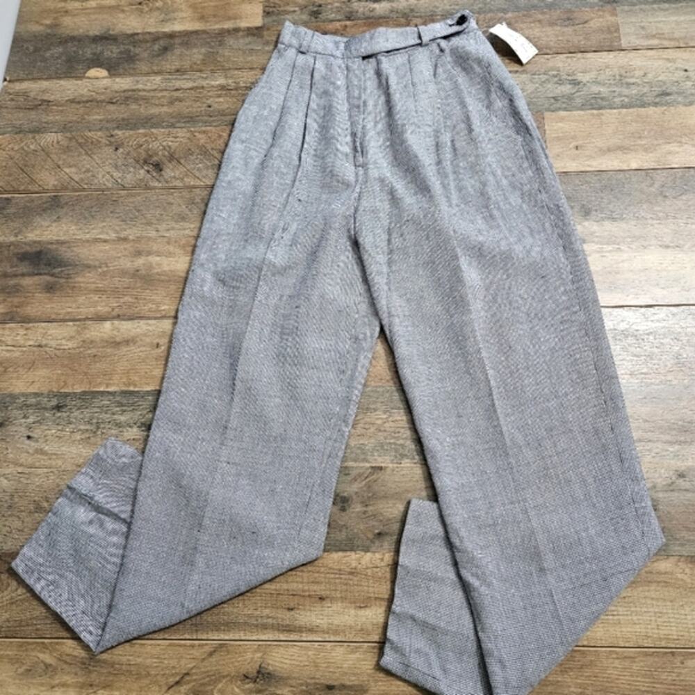 NEW Eric New York Linen High Rise Blue Marled Dress Pants Size 6 Career Corpcore - Picture 3 of 13